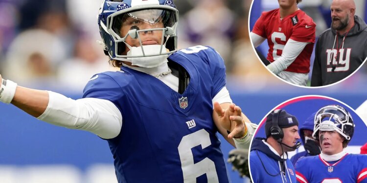 Giants' Jaxson Dart looks like he's missing Brian Daboll