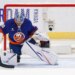 New York Islanders goaltender Ilya Sorokin (30) makes a stop during the first period when the New York Islanders played the Tuesday, December 9, 2025 at UBS Arena in Elmont, NY.