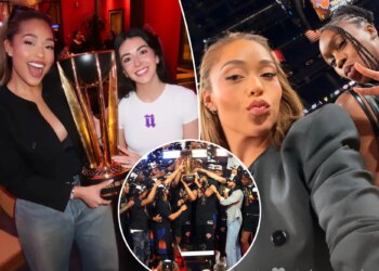 Knicks WAGs celebrate 2025 NBA Cup win over the Spurs