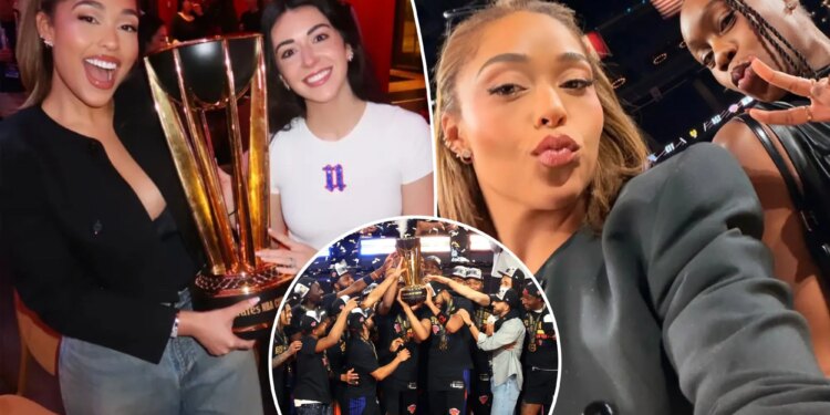 Knicks WAGs celebrate 2025 NBA Cup win over the Spurs