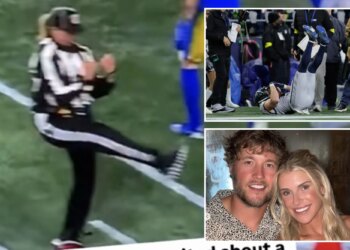Matthew Stafford's 'petty' wife wants ref's names after controversial loss