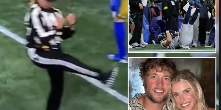Matthew Stafford's 'petty' wife wants ref's names after controversial loss