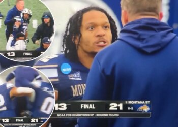Montana State running back and head coach get physical after FCS playoff win