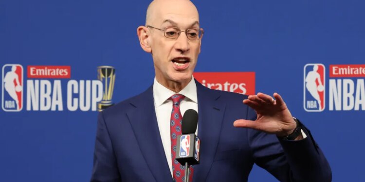 NBA Commissioner Adam Silver speaking to the media.
