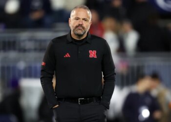 Nebraska Cornhuskers head coach Matt Rhule on the field.