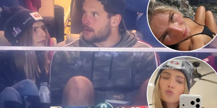 Nick Bosa shown with model girlfriend Ella Ailiff during 49ers' win