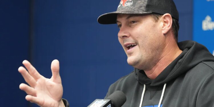 Indianapolis Colts quarterback Philip Rivers speaks during a news conference following an NFL football game against the Jacksonville Jaguars Sunday, Dec. 28, 2025.