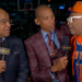 Mike Tirico, Reggie Miller and Spike Lee on the NBC broadcast on Tuesday night.