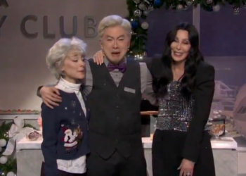 Bowen Yang appeared alongside Ariana Grande and Cher during his final sketch as an "SNL" castmember.