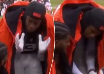 Shedeur Sanders, Jerry Jeudy get animated in sideline conversation