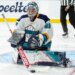 Sirens goalie Kayle Osborne, making a stop during a loss to the Goldeneyes earlier in the season, had 19 saves in their loss to the Fleet on Dec. 17, 2025.