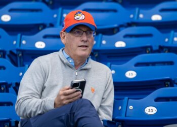 New York Mets owner Steve Cohen watches Spring Training.