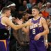 hoenix Suns guard Grayson Allen (8) celebrates with Collin Gillespie (12).