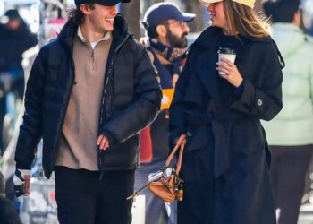 Tate McRae and Jack Hughes on a chilly outing in New York City.