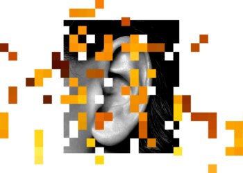 Ear with digital flame elements.