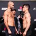 Giga Chikadze and Kevin Vallejos face off at the UFC Fight Night weigh-in.