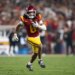 Southern California wide receiver Makai Lemon runs with the ball during the first half of an NCAA college football game against UCLA, Saturday, Nov. 29, 2025, in Los Angeles.