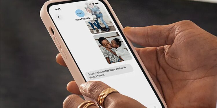 You can now text photos directly to Aura’s digital picture frames