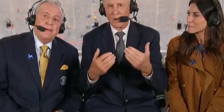 Gary Danielson, pictured in the center, had his final broadcast with CBS on Dec. 31.