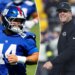 Cam Skattebo celebrates Giants' John Harbaugh hiring