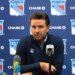 New York Rangers GM Chris Drury during a press conference.