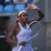Coco Gauff waves to the crowd after her three-set victory over fellow American Hailey Baptiste in the third round of the Australian Open on Jan. 23, 2026.