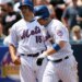 Mets players David Wright and Carlos Beltran after Wright's 2-run home run.
