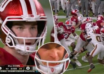 Fernando Mendoza bloodied on big hit in CFP National Championship