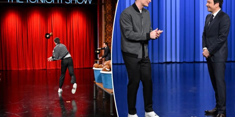 Fernando Mendoza cuts it up with Jimmy Fallon and shows off his arm
