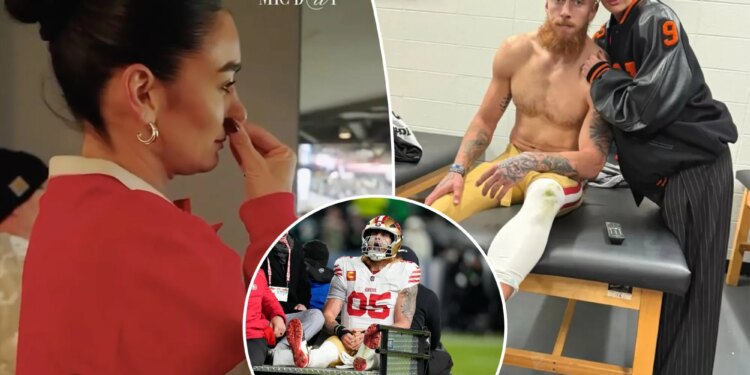 George Kittle's wife shares heartbreaking video of 49ers star's devastating injury