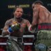 Gervonta Davis, left, punches Lamont Roach during a WBA lightweight championship boxing bout.