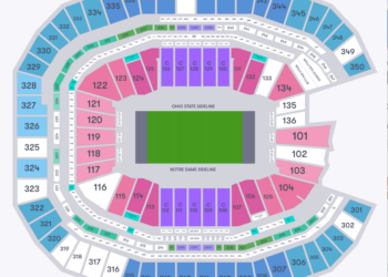 A map of Atlanta's Mercedes-Benz Stadium.