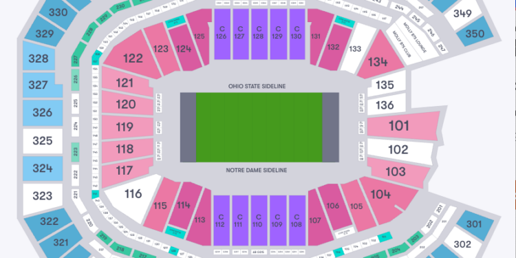 A map of Atlanta's Mercedes-Benz Stadium.