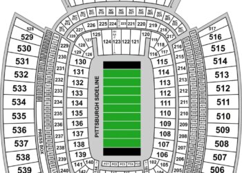 A map of Pittsburgh, PA's Acrisure Stadium.