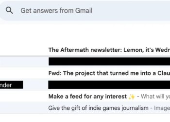 A screenshot of Jay Peters’ Gmail inbox.