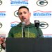 Green Bay Packers head coach Matt LaFleur at a news conference.