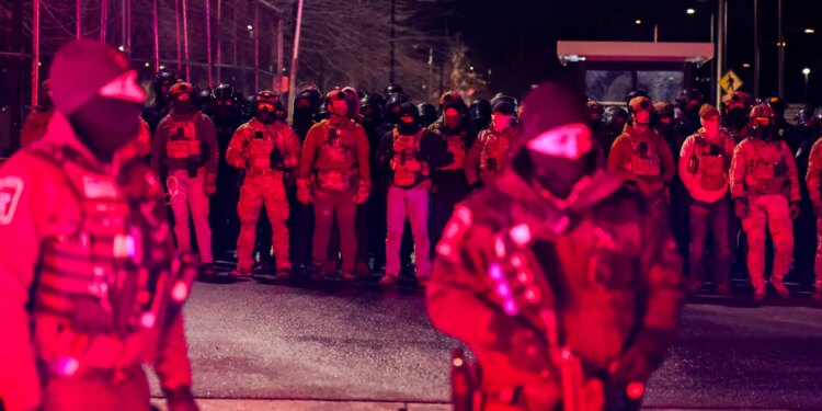 Demonstrators Outside Whipple Federal Building