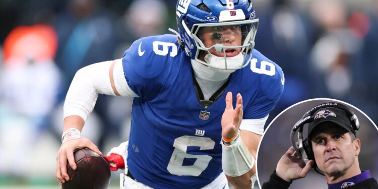 Jaxson Dart a Giants ace in the hole in John Harbaugh pursuit