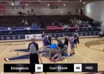 A Kentucky middle school game descended into chaos.