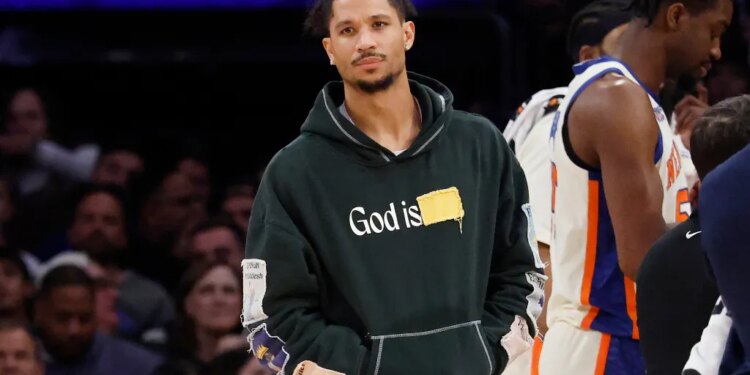Josh Hart in plain clothes in the first half at Madison Square Garden in Manhattan, New York, Saturday, January 03, 2026.