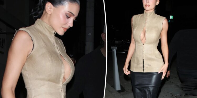 Kylie Jenner takes her cleavage to dinner at Craig's West Hollywood