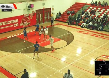 A high school basketball game between Half Hollow Hill West and Comsewogue ended with a massive, bench-clearing fight that involved a Suffolk County man from the crowd.