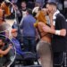 Megan Thee Stallion kisses Klay Thompson after Mavericks' win over Knicks
