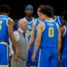 UCLA basketball coach Mick Cronin talking to his players.