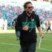 Miami Dolphins head coach Mike McDaniel runs off the field following a win over the Tampa Bay Buccaneers at Hard Rock Stadium.