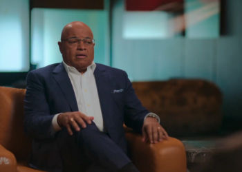 Mike tirico interviewing Michael Jordan on NBA on NBC.