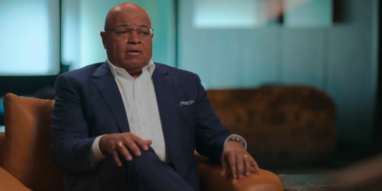 Mike tirico interviewing Michael Jordan on NBA on NBC.
