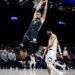 Michael Porter Jr. #17 of the Brooklyn Nets slams the ball in the second half. The Brooklyn Nets defeat the Denver Nuggets at the Barclays Center in Brooklyn, New York, Sunday, January 04, 2026.