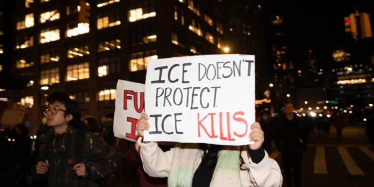 Photos from the anti-ICE march in New York