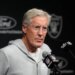Las Vegas Raiders head coach Pete Carroll speaks at a news conference.